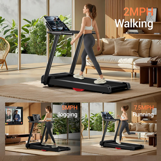 Treadmill, Foldable, 300 Lb. Capacity, Quiet Design