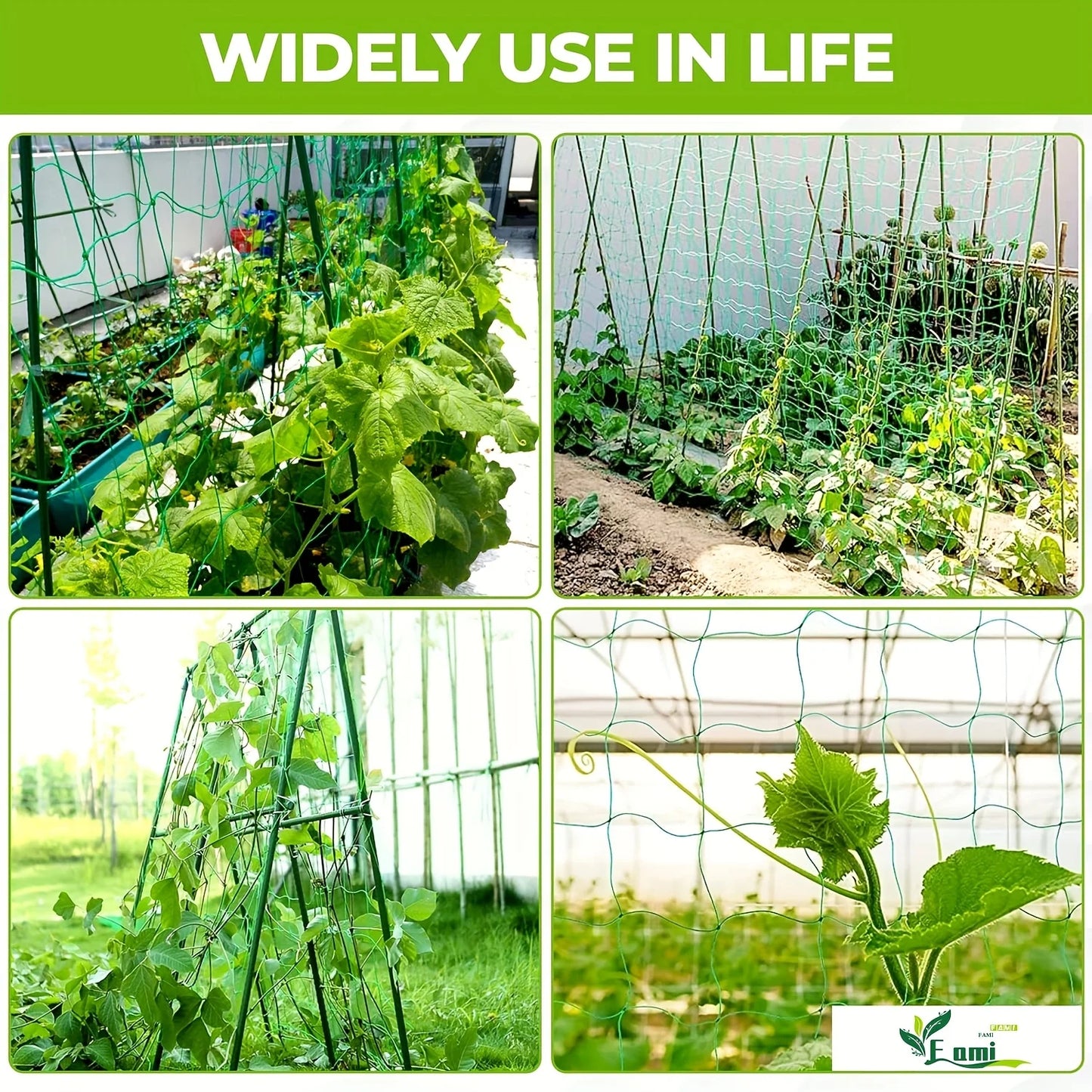 Heavy-Duty Vegetable Garden Trellis Netting, 4x4 Inch Spacing