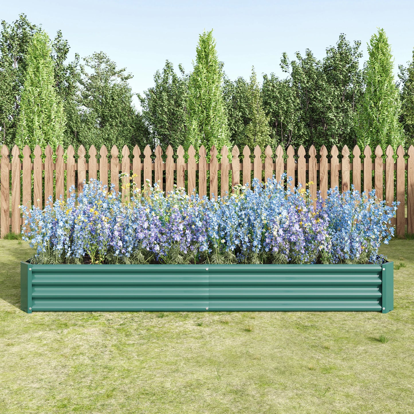 Metal Raised Garden Bed, 12 In. High, 7.6 x 3.7 Ft.