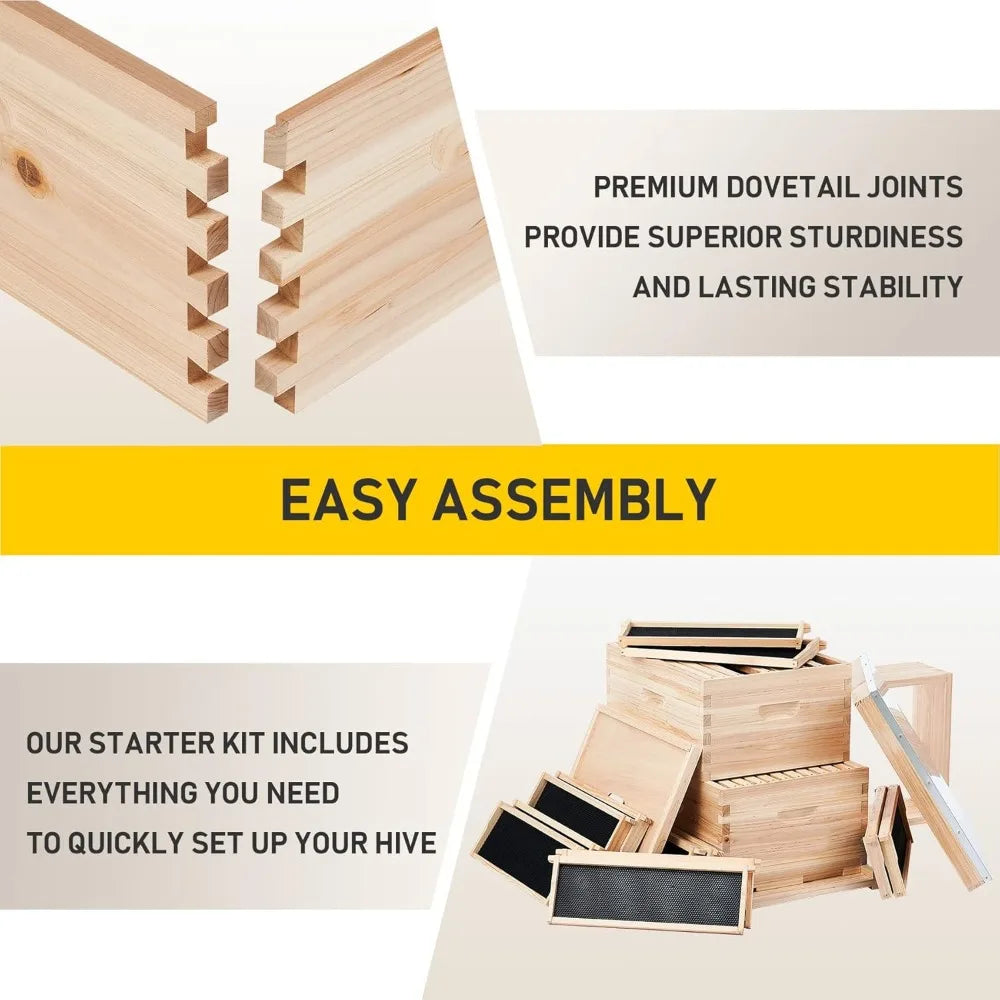 Bee Hive Starter Kit, 10 Medium, 20 Deep Frames