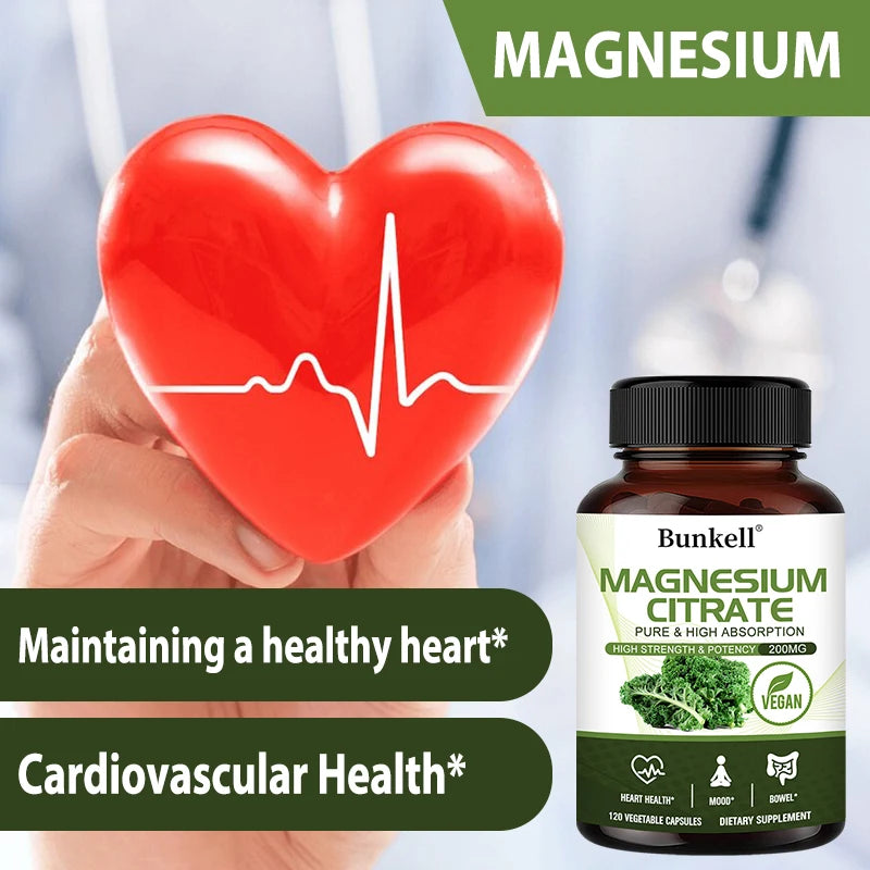 Magnesium Citrate, Supports Heart, Cardiovascular, Immune Health