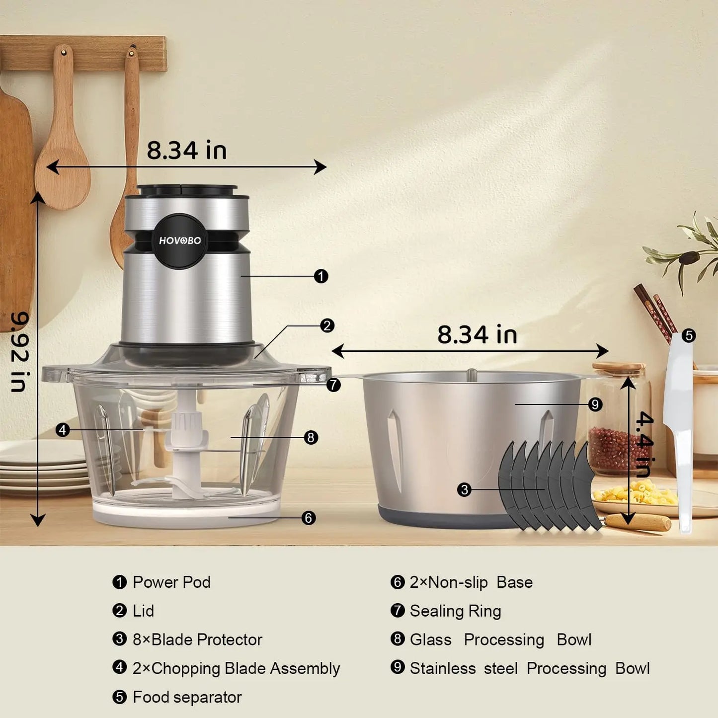 Food Processor & Vegetable Chopper, 500 W