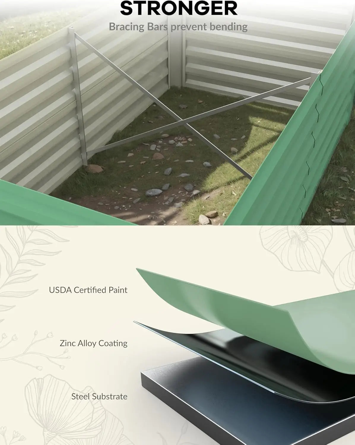 Two-foot High Galvanized Raised Garden Bed, 2 sizes, 2 colors