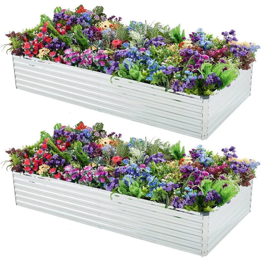 Set of two 6x3x1 ft. Galvanized Raised Garden Beds