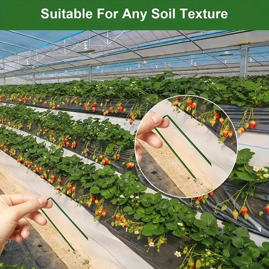 Heavy-duty U-Shaped Garden/Landscaping Staples, For Holding Weed Barriers in Place, Galvanized