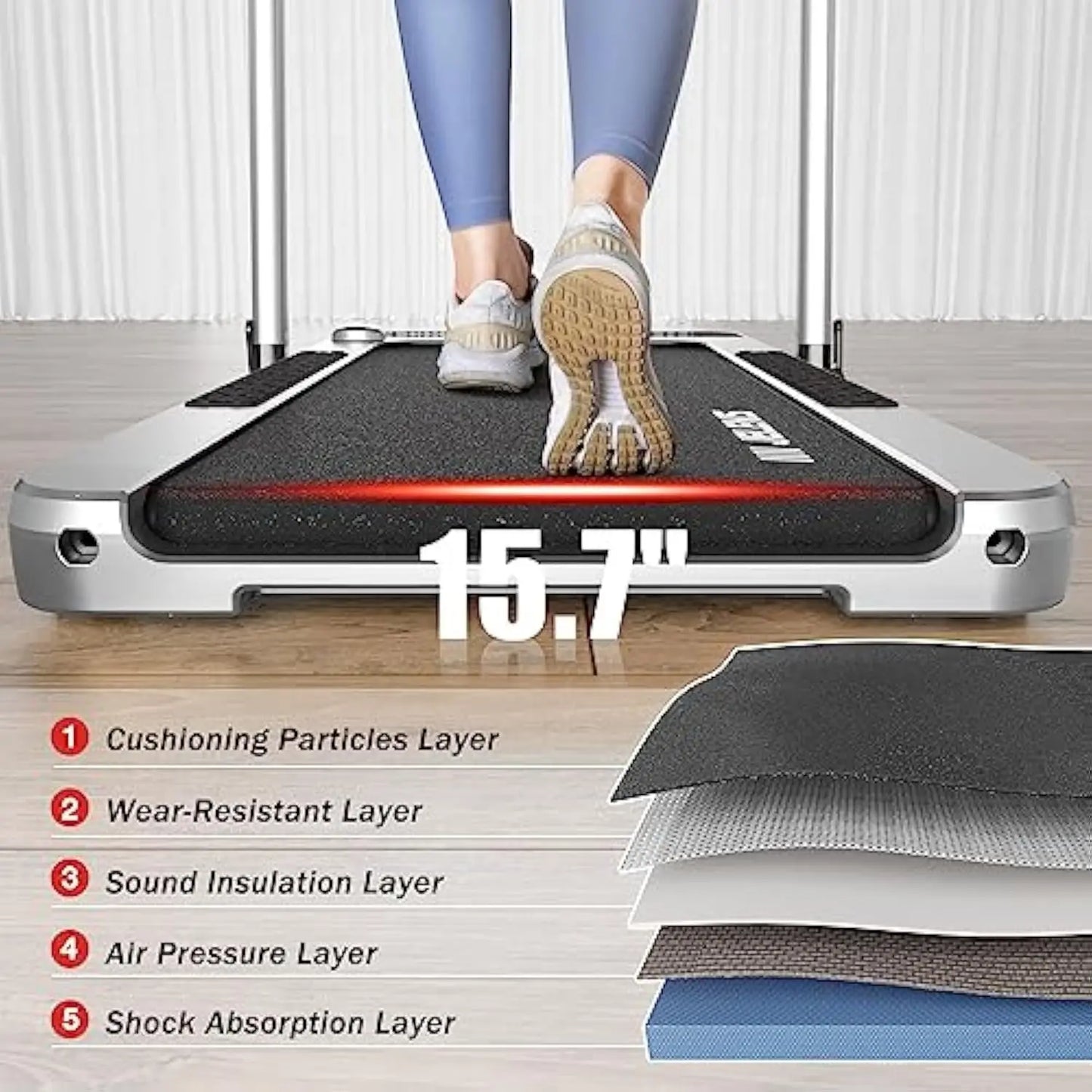 Under Desk Treadmill, 2.5 HP, Incline, Gesture Sensing Control