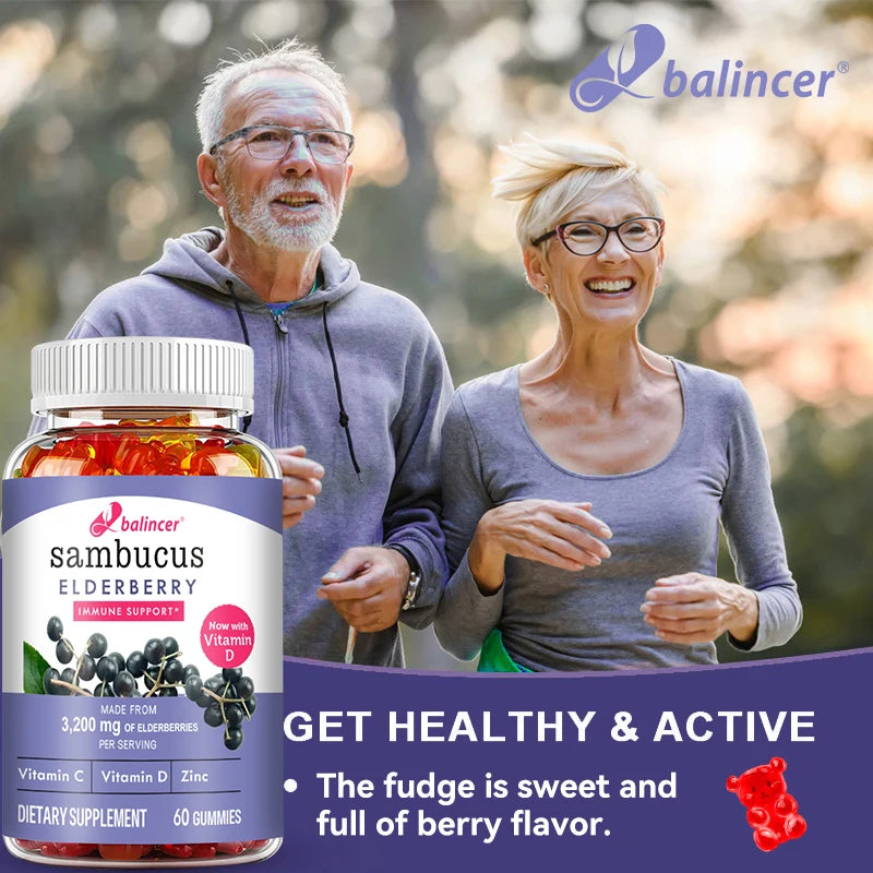 Elderberry Gummies, Vitamins C and D, Zinc