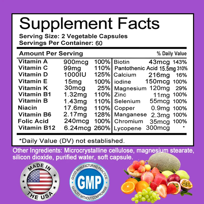 Men's Daily Multivitamin - Dietary Supplement Overall Health