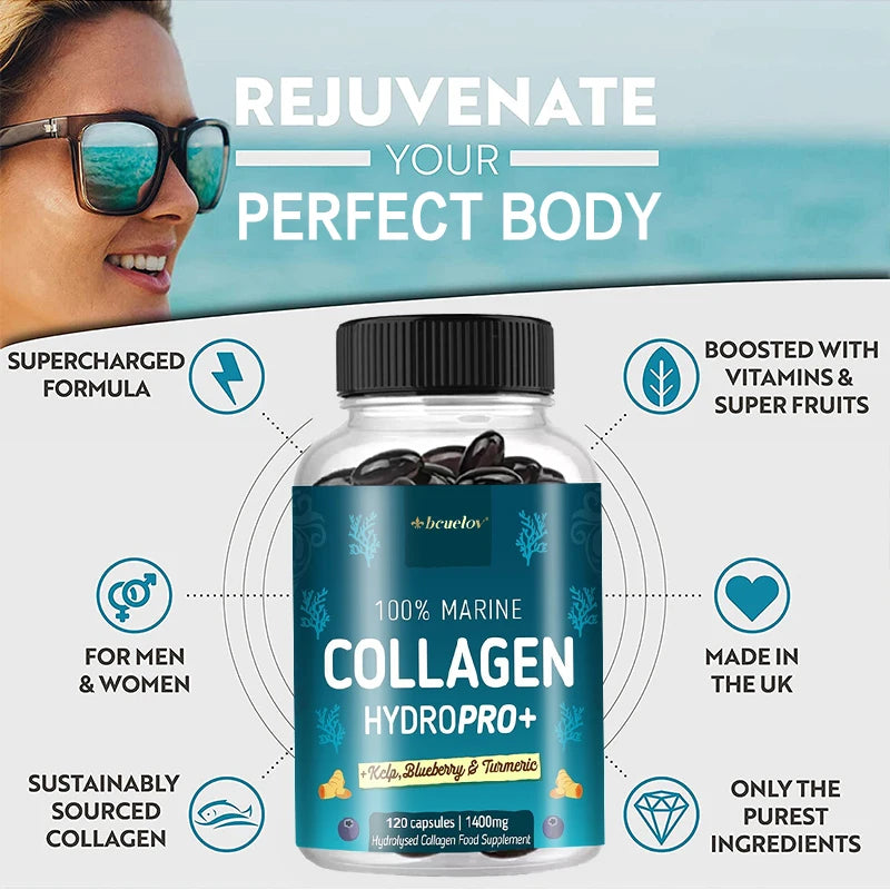 Marine Collagen - With Hyaluronic Acid, Biotin & Blueberry