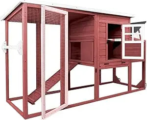 Chicken Coop/Tractor, Solid Wood, Large Run, Nest Box