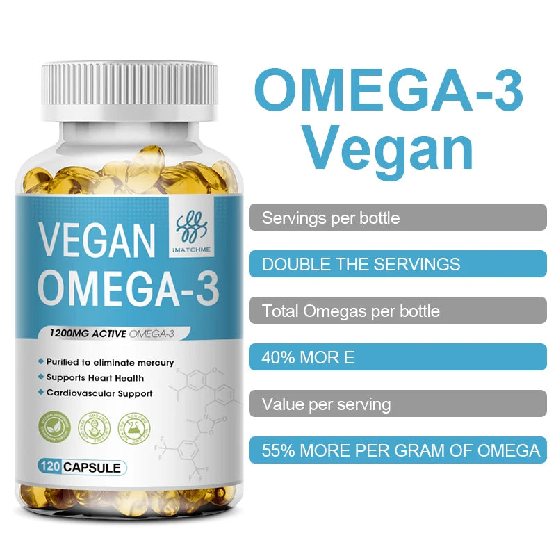 Vegan Omega-3, Plant-Based, Brain, Eye & Heart Health