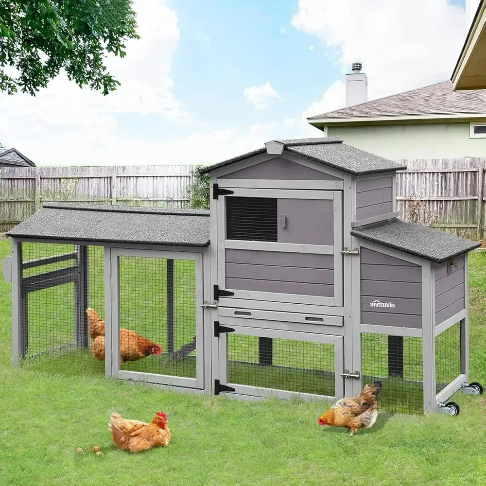 Chicken Coop, Extra Large for 8-10 Chickens, with Large Run